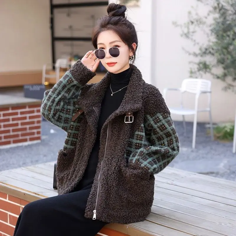 Autumn Winter New Fashion Lapel Simple Korean Version Loose Female Woolen Jacket Fleece Keep Warm Women's Wool Coat