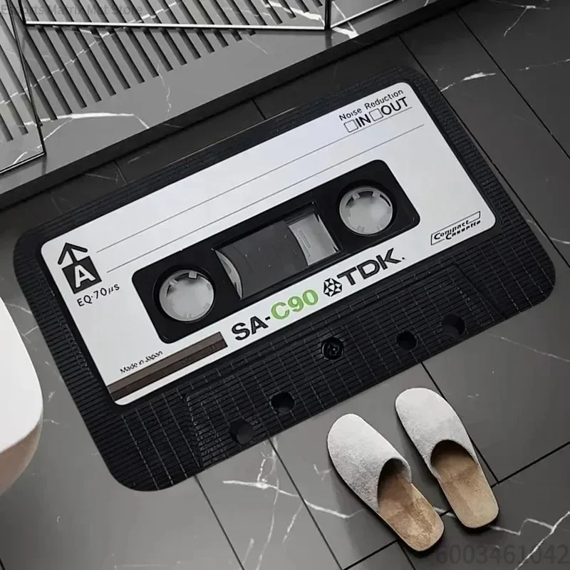Retro Cassette Tape Bath Mats Super Absorbent Bathroom Carpet Home Entrance Welcome Non Slip Doormat Rug for Kitchen
