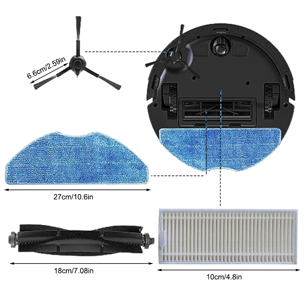 Replacement Parts Kit for 360 S8 Plus and Compatible Models Including For Botslab For Xplorer Series 75 S+ RG8597 RE4 RE5 Plus