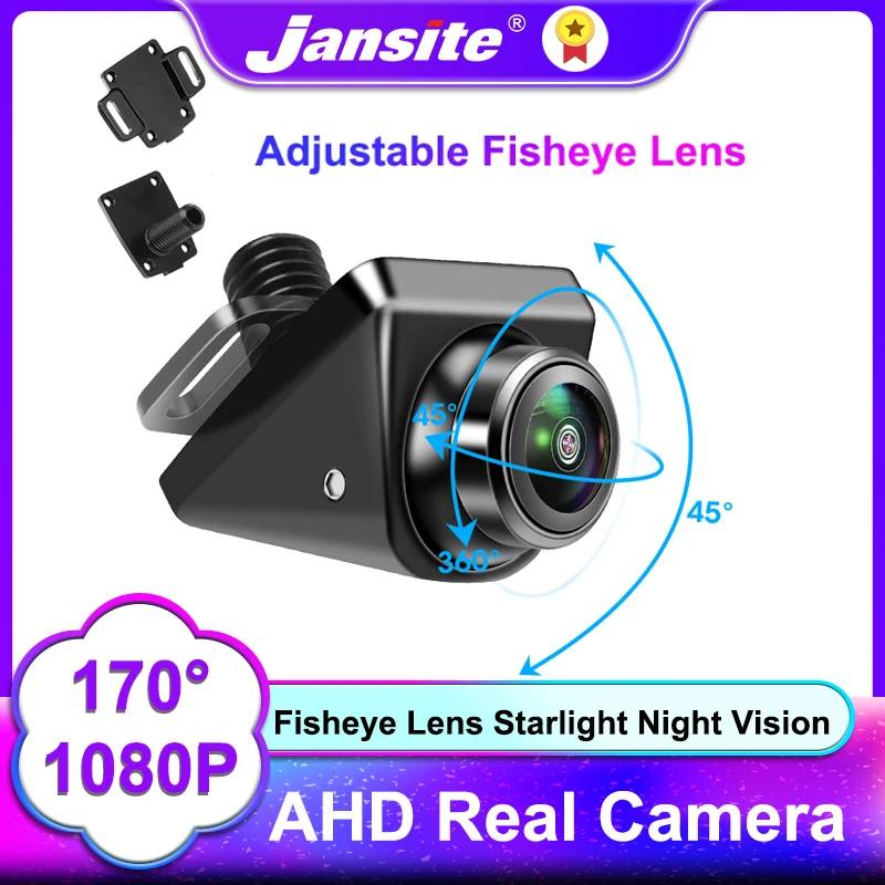 

Jansite 170° 1920x1080P Car Vehicle AHD Reverse Camera Fisheye Lens Starlight Night Vision Universal Vehicle Adjustable Camera