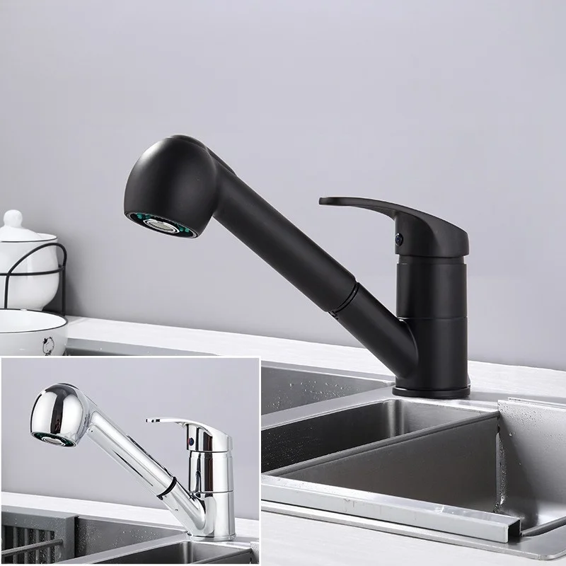 

Pull-Down Kitchen Faucet with Dual Hot/Cold Water - Extendable Sprayer Sink Tap for Dishwashing and Food Preparation
