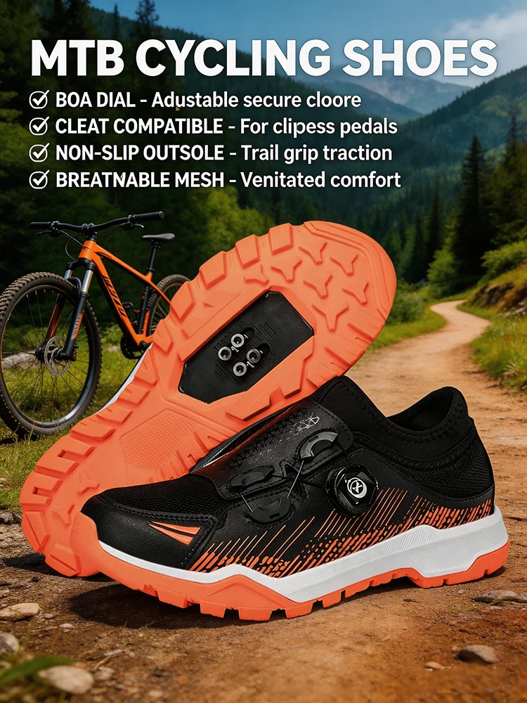 MTB-199 XC/Trail/MTB Radsportschuhe (Tênis Masculino) - Herren Gravel-Rennrad-Sneaker, SPD-Klicksystem für MTB-Schuhe – Detail 1