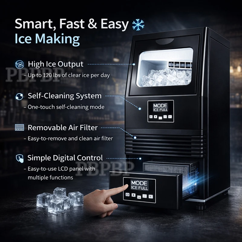 Commercial Large Capacity Ice Tube Maker Machine 220lb Granular Ice Maker 750Kg Crystal Ice Making Machine For Business