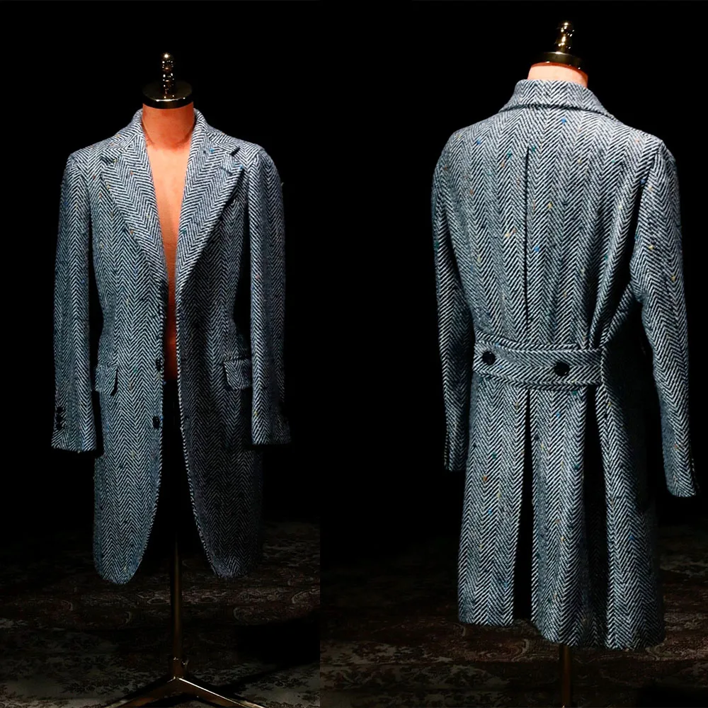 

Мужские костюмы в клетку, пальто в английском стиле, верхняя одежда, костюмы обычного кроя, удлиненная куртка, пиджак, шерстяной новый костюм Homme