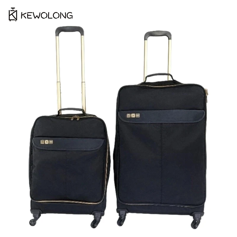 Lightweight Oxford Fabric Spinner Suitcase Set 20/26 Inch, 2 Piece Softside Carry On Luggage Trolley with 4 Silent Wheels