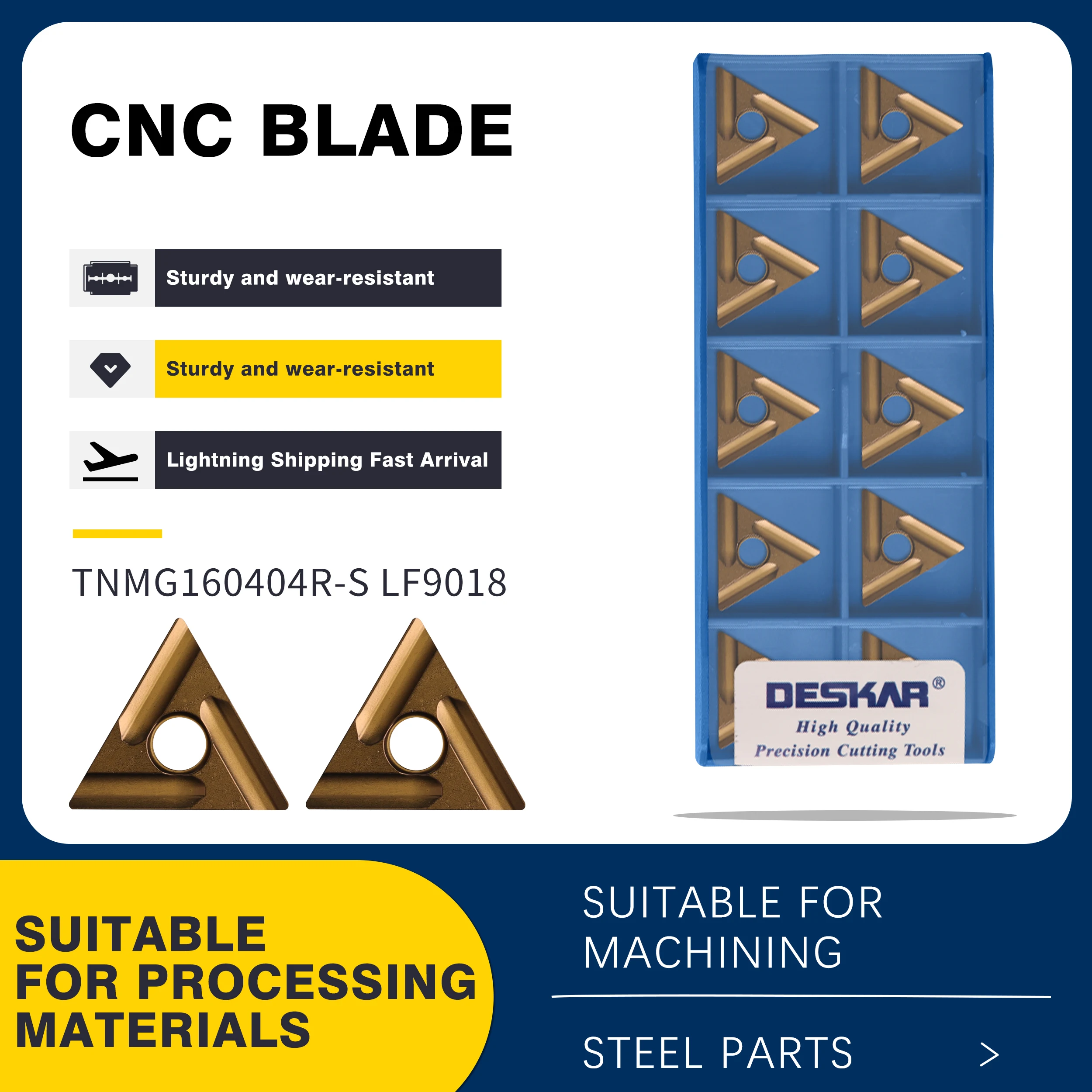 TNMG160404R-S TNMG160408R-S TNMG160404L-S TNMG160408L-S LF9018 CNC Lathe Tool Cutting Blades Carbide Inserts,Steel Turning Tools