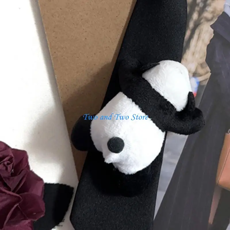 

HX6F Uniform Ties For Janpanese JK Uniform Cosplay Accessory Neckwear jk seifuku Anime Necktie with Cartoon Panda