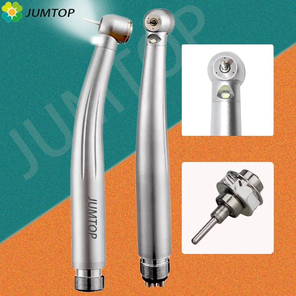 Dental LED High Speed Handpiece E-generator Integrated Torque Head Push Button Air Turbine 3 Water Spray 2/4 Hole Dentist Tool