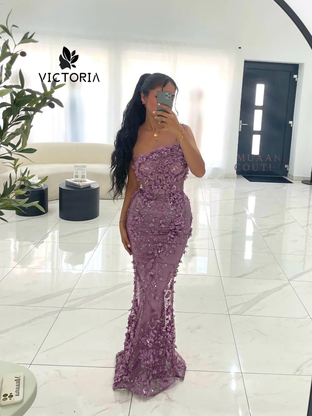 Purple Ruched Fower… - image