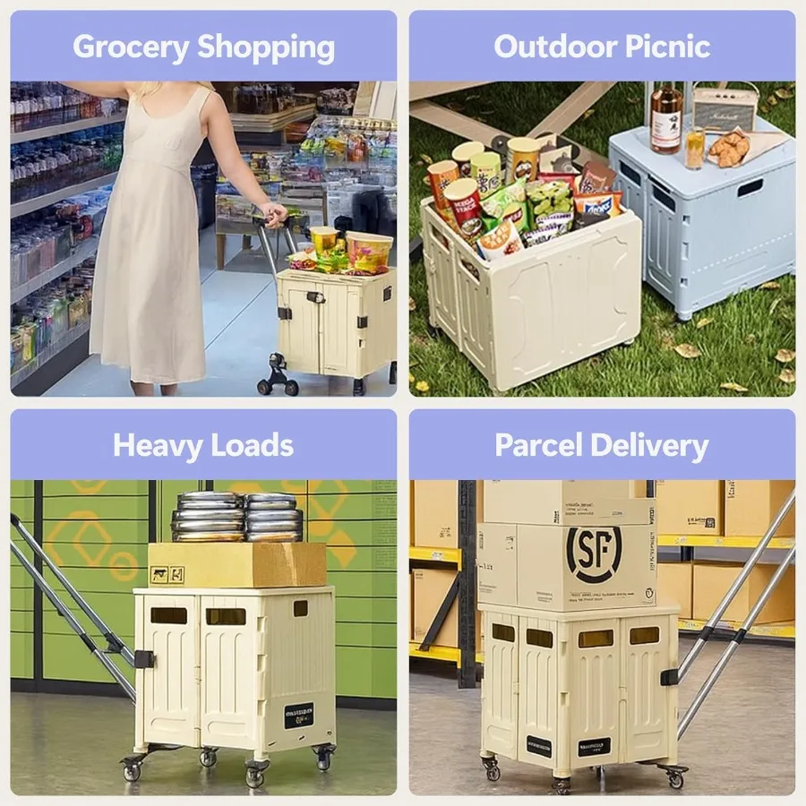 عربة أدوات قابلة للطي للسفر والتسوق والأمتعة والمكتب تستخدم عربة يدوية محمولة قابلة للطي مع عجلة تسلق متينة لـ #3