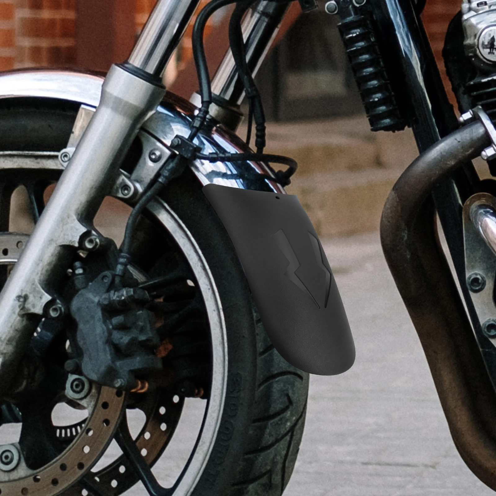 1pc Motorcycle Mudguard Durable PP Material Front Extension Protects Road Debris Four Bike Rainy Day Supplies
