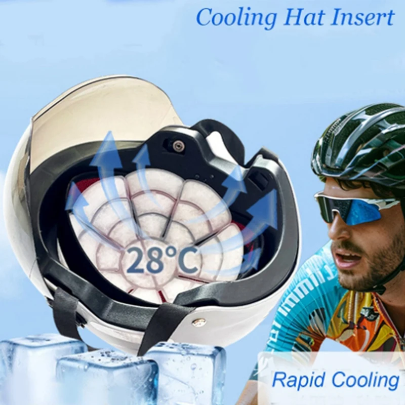 Hot Reusable Head Cooling Safety Hat With Ice Bag Pad, Prevent Heat Stroke, Head Cooling Cap For Summer