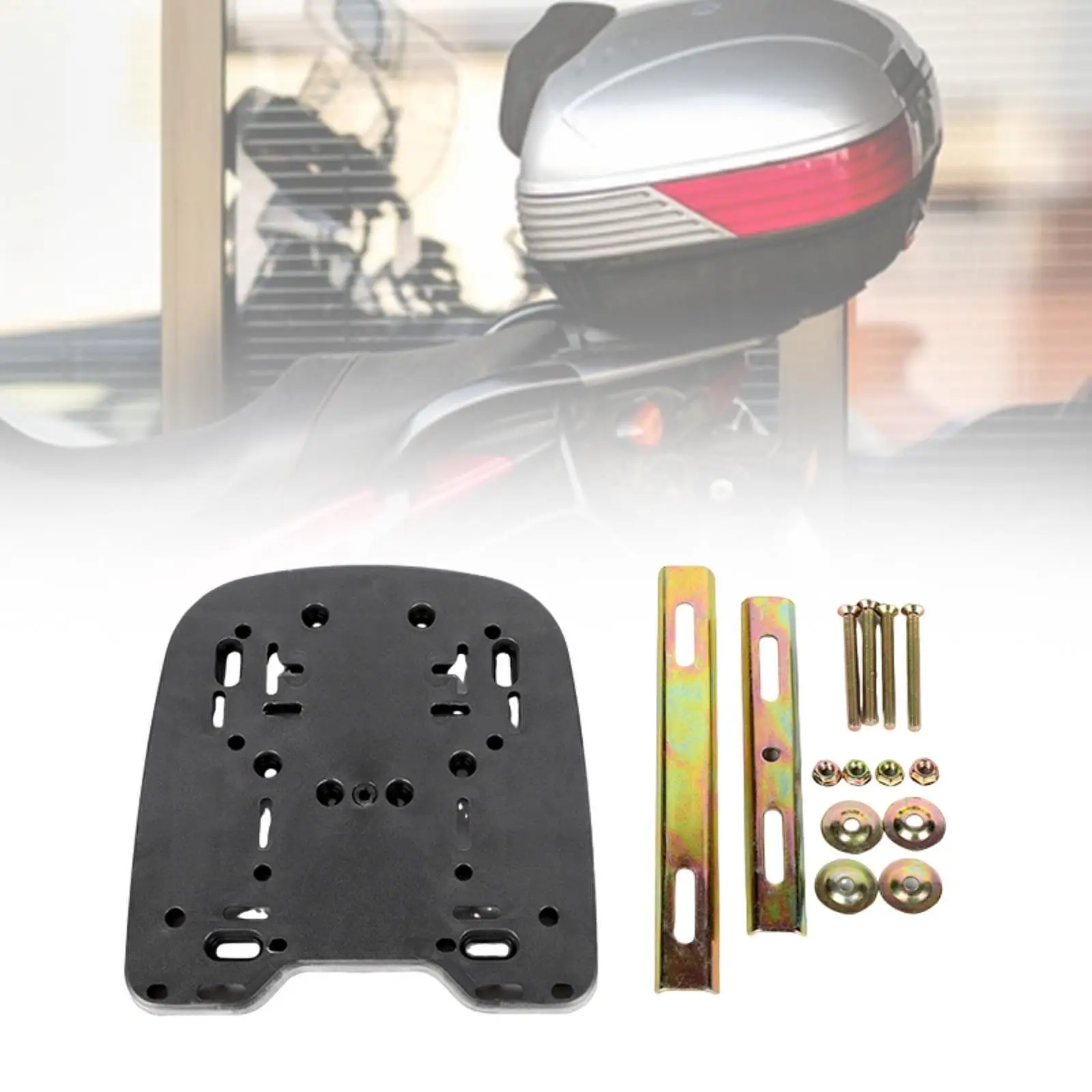 Motorcycle Top Box Base Plate Motorbike Tail Box Universal Reinforced Carrier Holder Tail Box Accessory for Autobicycle