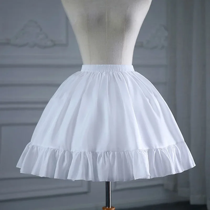 

Bridal Petticoat White Wedding Dress Lolita Short Underskirt Adult Tutu Skirt Puffy Bustle Rockabilly