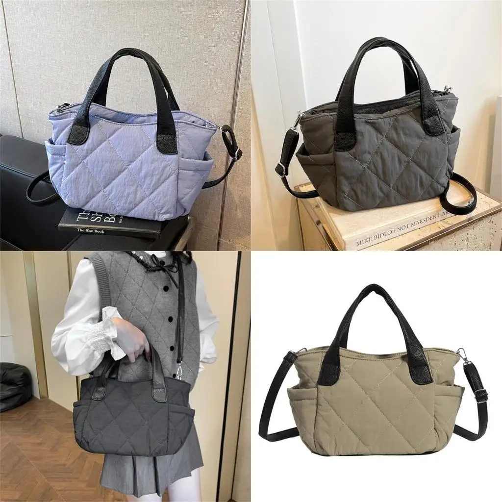 

D46D Quilted Nylon Crossbody Bag For Women Puffer Shoulder Bag Casual Satchel Handbag With Large Capacity For Daily Use