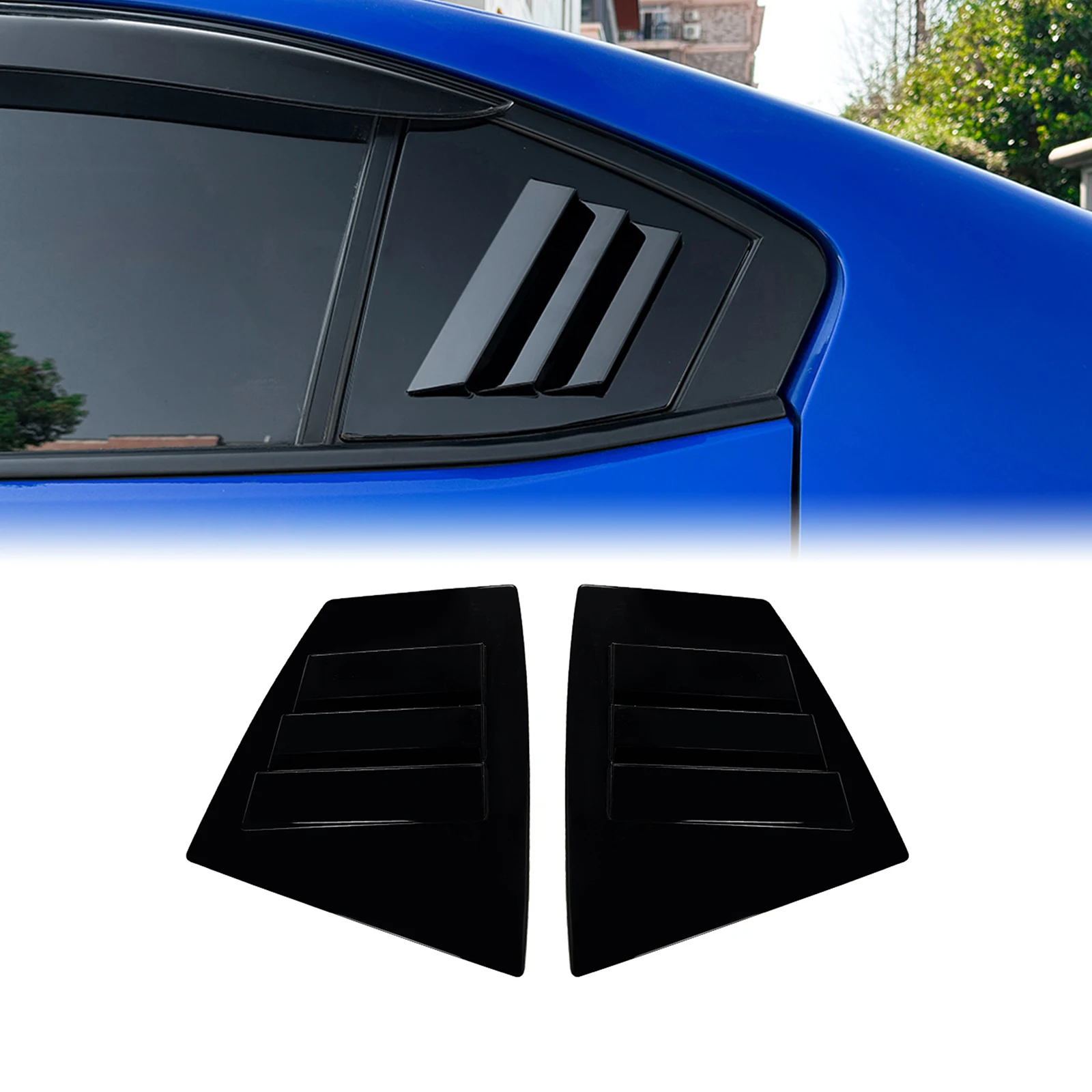 

Pop For Subaru WRX STI 2014-2021 Rear Window Louver Shutter Cover Trim Carbon Fiber Look/Gloss Black Windshield Sun Shade Sunsha