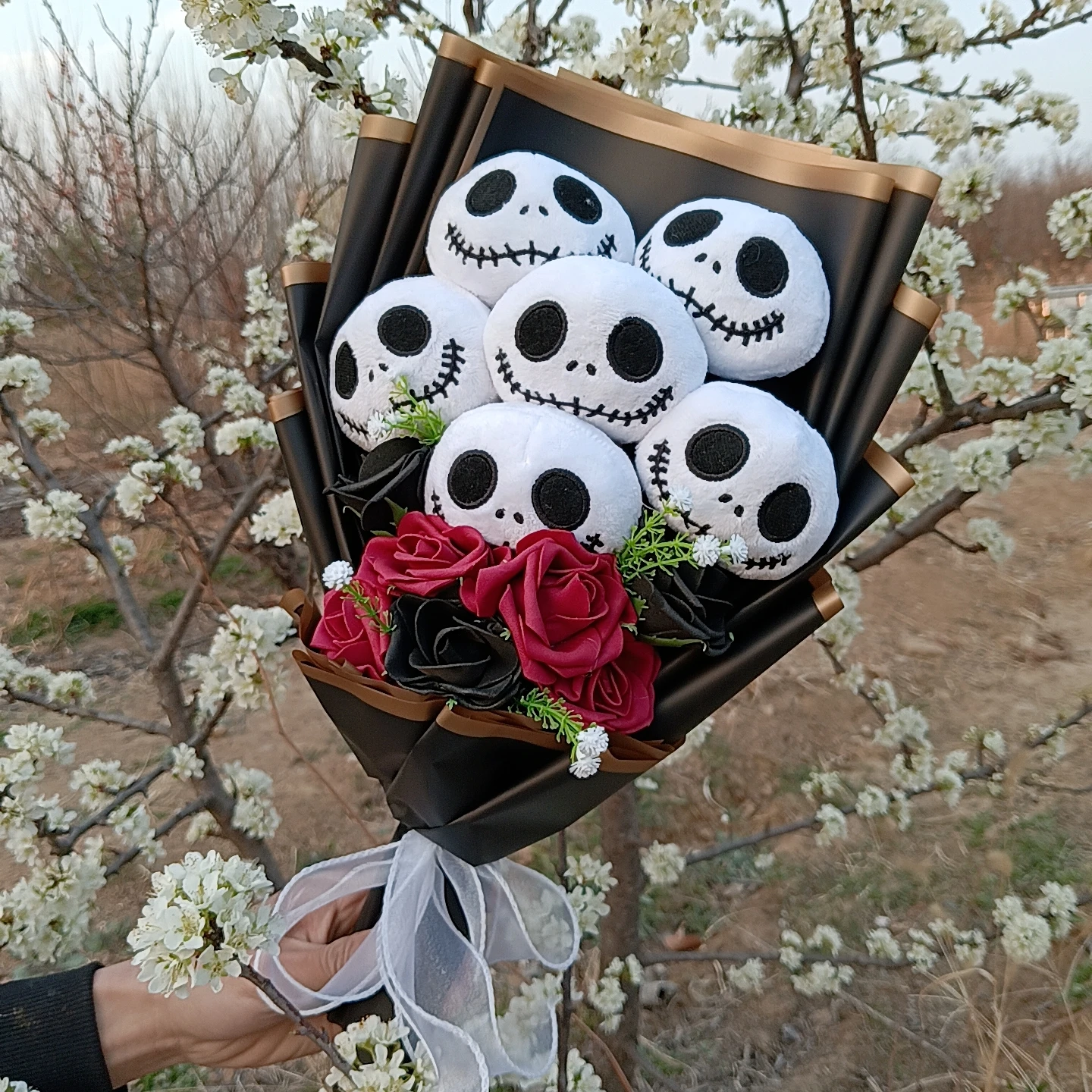 Movie The Nightmare Before Christmas Jack Skellington Creativity Bouquet Funny Skull Birthday Valentine'S Halloween Gifts