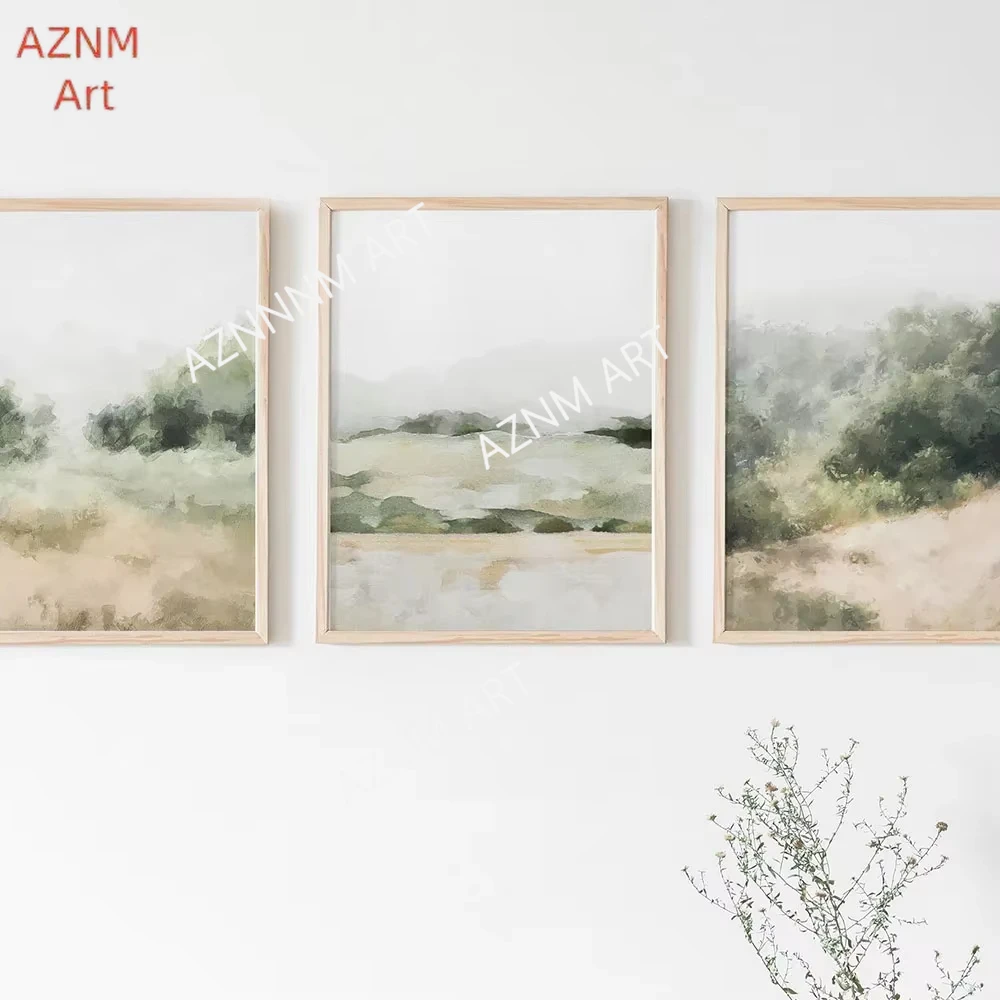 1/3PCS skandinavische einfache abstrakte Wandkunst neutrale Landschaft HD Leinwand Ölgemälde Poster Drucke Home Schlafzimmer