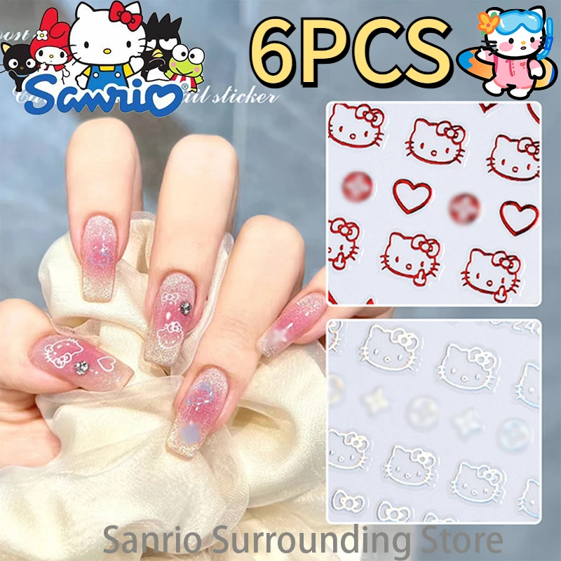 

Sanrio Nail Sticker Hello Kitty Cartoon Nail Art Decoration Nails Slider Sexy Cute Woman Nail Art Sticker DIY Nails Art Ornament