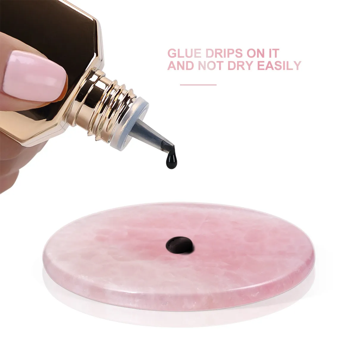 2Pcs extension Jade Stone Gasket Designed for Glue Pallet Holder Lash Extensions Tool Long-Lasting Glue Saving Eyelash