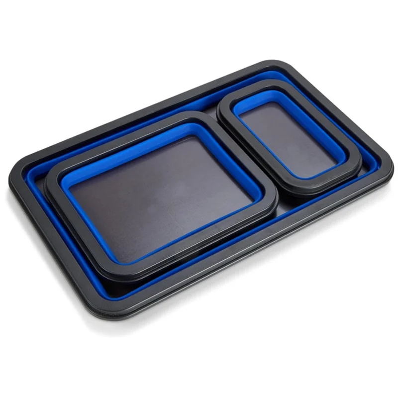 Foldable Magnetic Screw Tray Silicone Tool Parts Storage Organizer Box Woodworking Plumber Tool Parts Organizer Tray-ABXK