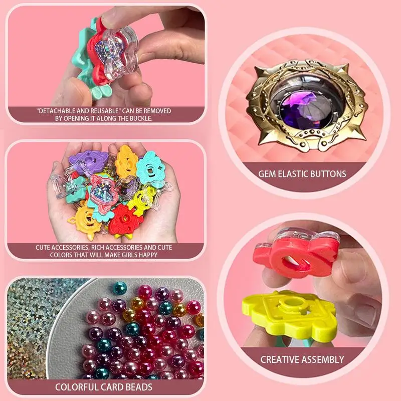 Princess Jewelry Box For Girls Princess Jewelry Kids Playset Children Toy Treasure Box Pretend Play Rings 3-9 Years Old