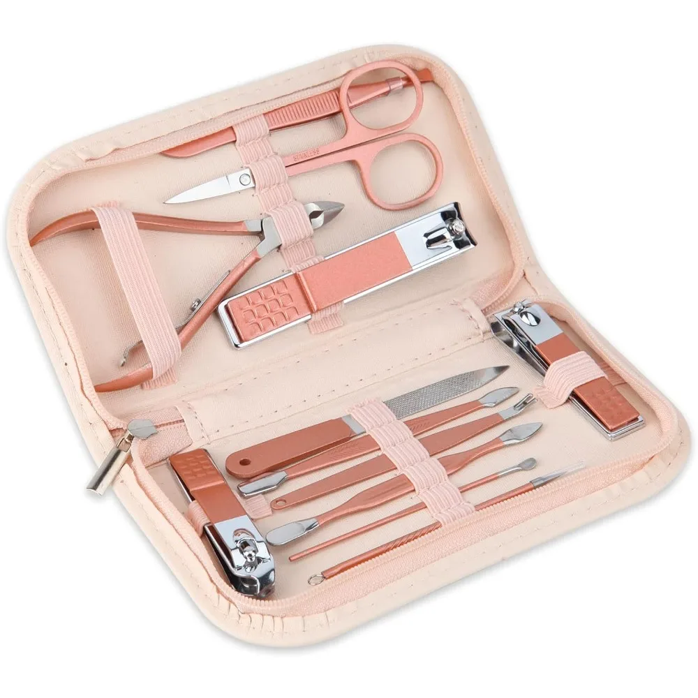 Portable Rose Gold 12 in 1 Manicure Set
