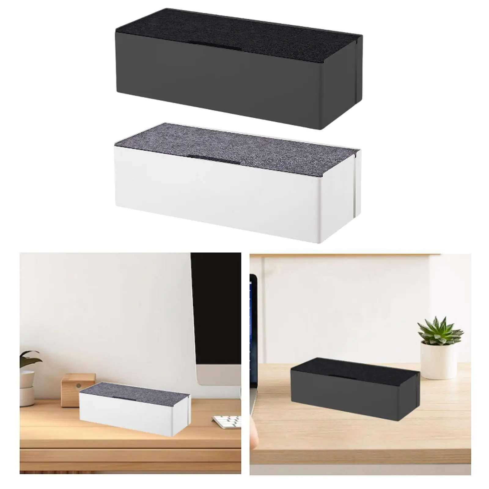 

Cord Hider Box Dustproof Organizer Case with Lid Cords Hiding Cable Storage Box for Household Computer Wire Office Desk Bedroom
