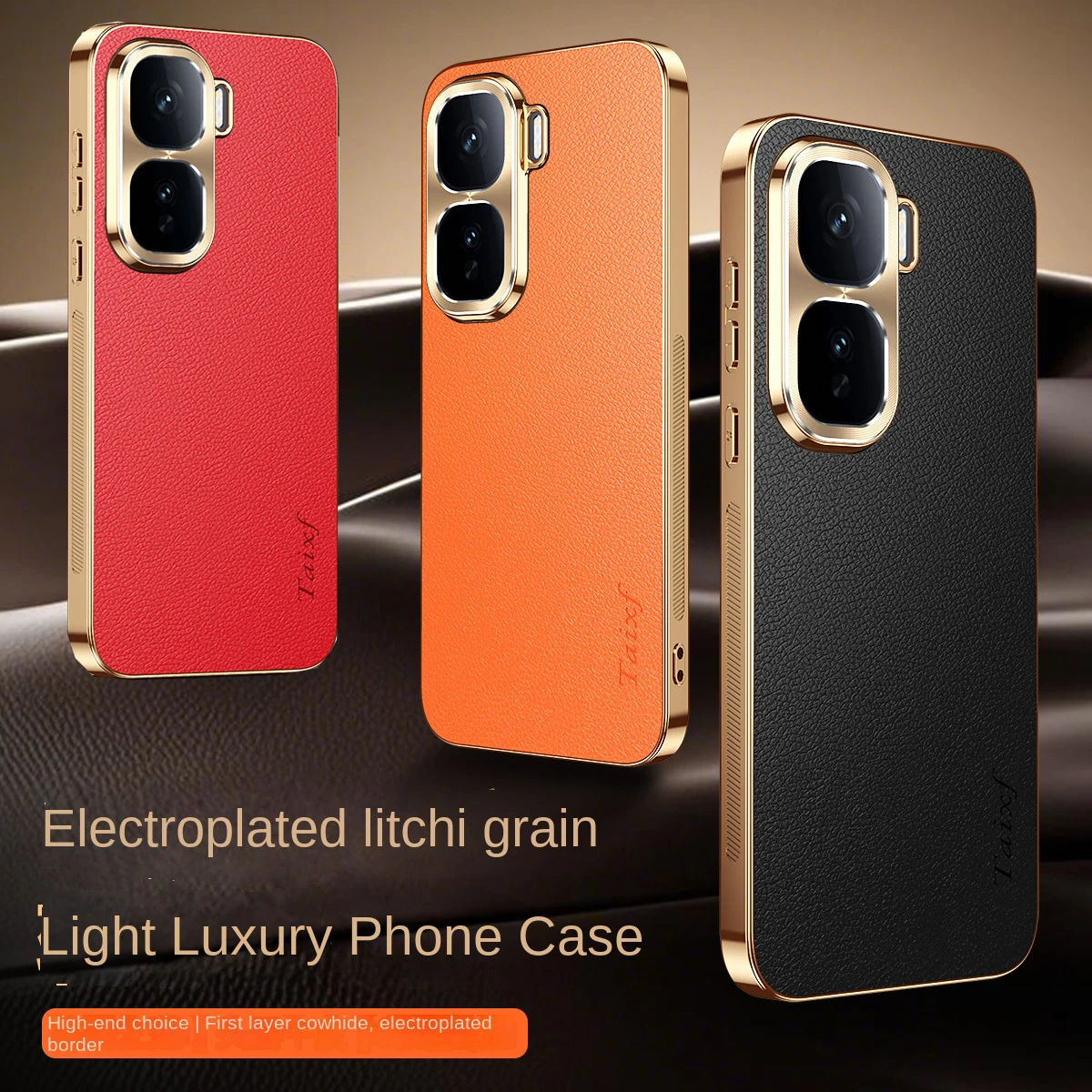 

Luxury Vegan Leather Phone Case For Vivo iQOO Neo 10 10 Pro (China) Lens Protection Electroplated Edge Shockproof Back Cover