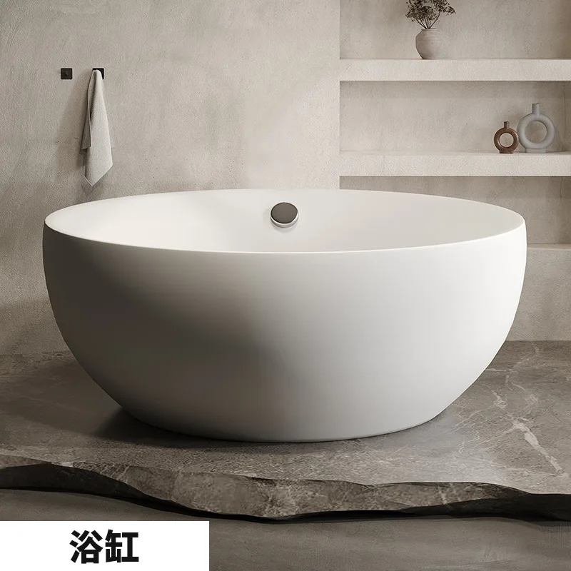 حوض استحمام مستدير مستقل متكامل بدون خياطة فندق B & B حوض استحمام أكريليك منزلي مزدوج حوض استحمام كبير للزوجين