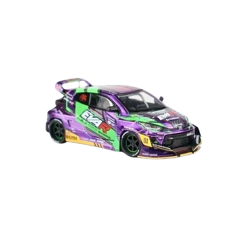 

1:64 S1-07 литая под давлением модель автомобиля из гальванического фиолетового мини-сплава, декоративный предмет, подарок мальчику.