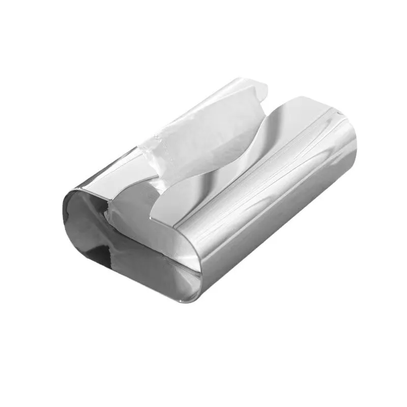 Luxury Tissue Boxes Portable Napkin Box Stainless Steel Toilet Paper Case Removable Interior Home Napkin Holder Paper Storage