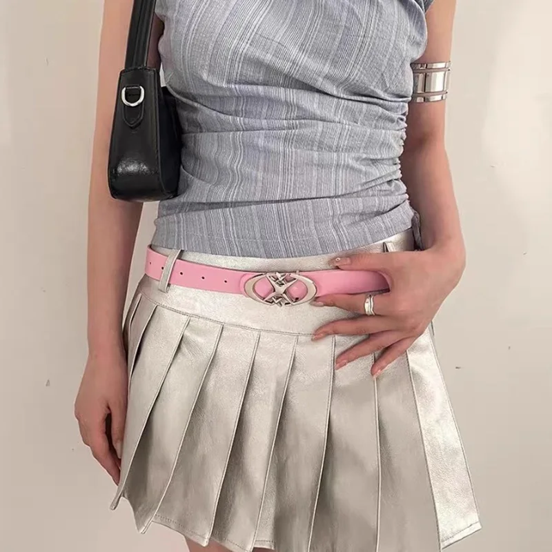 Punk Moon Star Buckle Belt Design Cross Metal Vintage Gothic Men Women Y2k Belt Pu Leather Waistband Jeans Pants Decorative Belt image 6