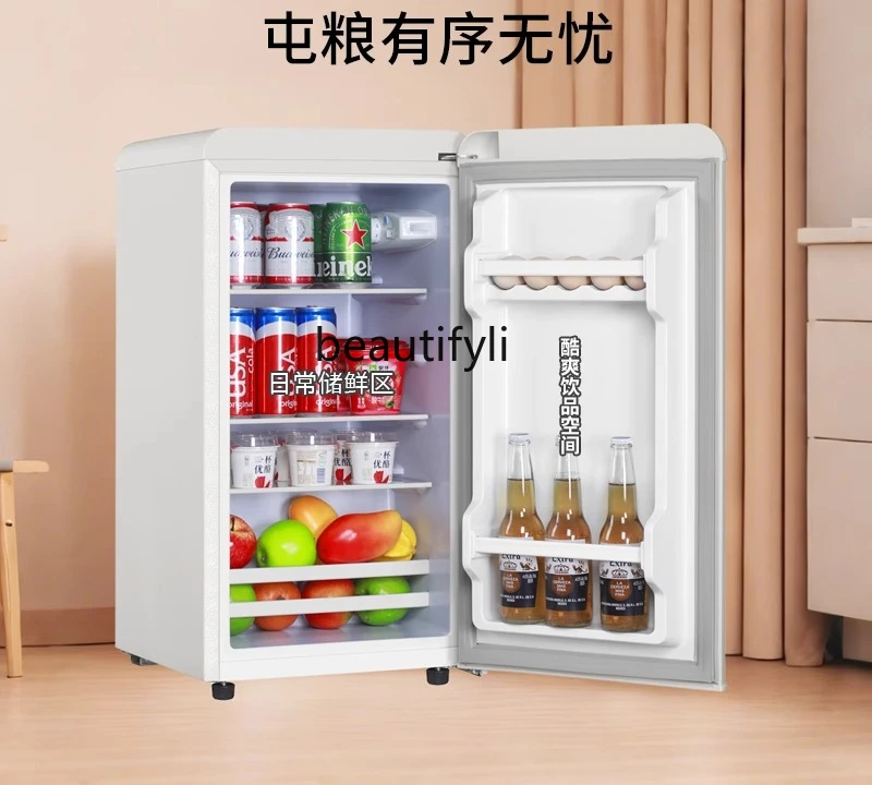 Single door retro small refrigerator  cabinet household small tea beverage cabinet living room office fresh-keeping cabinet