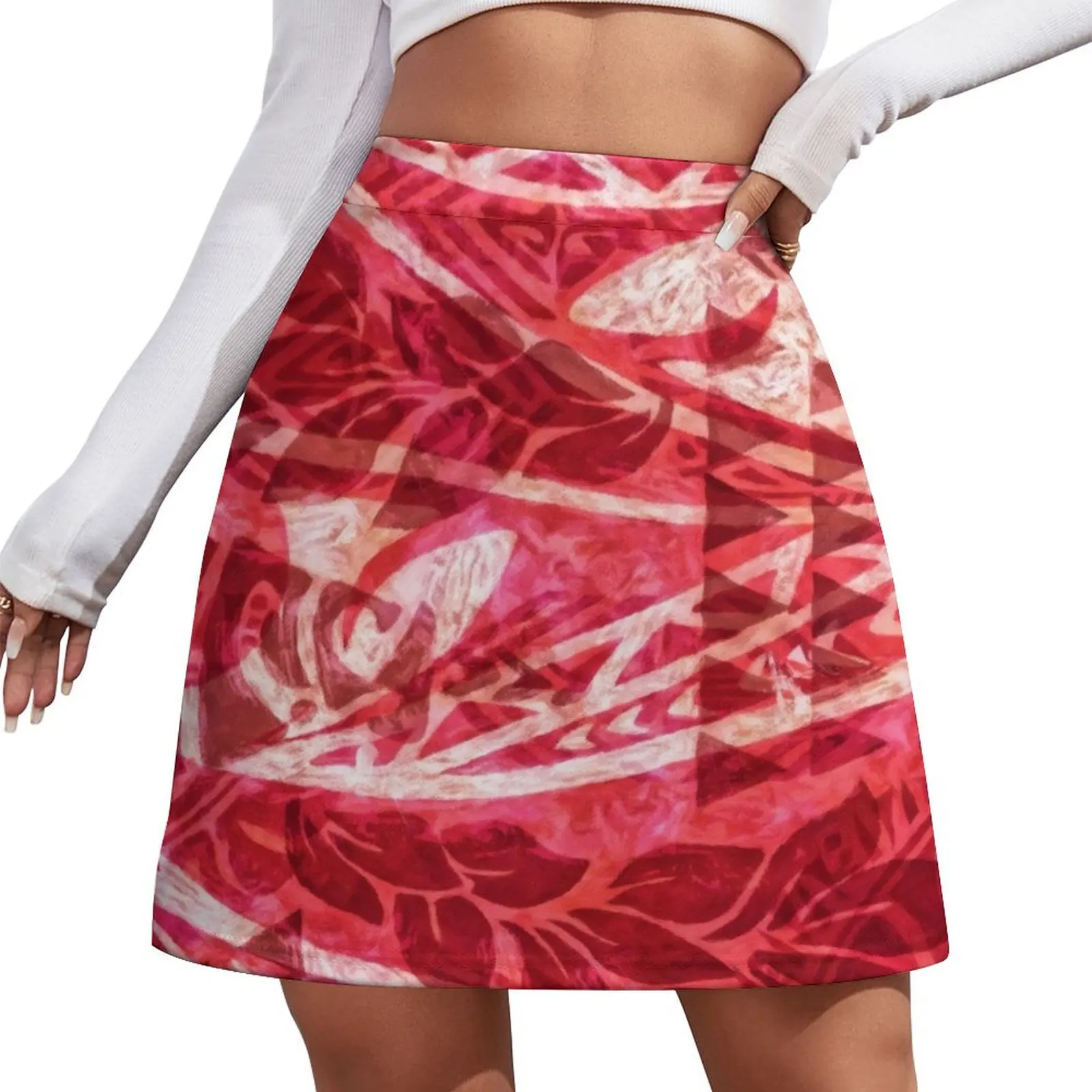 Hawaiian TAPA Dress Print Mini Skirt korean style clothes Skort for women fairy grunge Mini Skirt