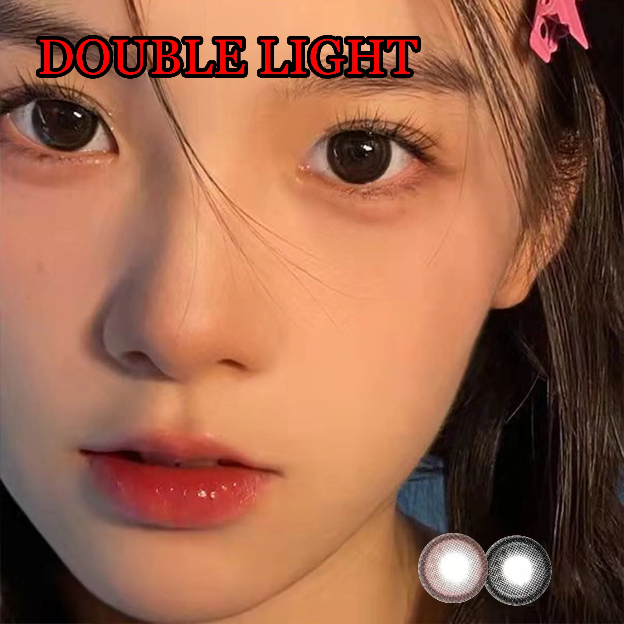 Fashion Makeup 14.50mm Soft Contacts Lenses with Power for Women Men Pupil Double Light