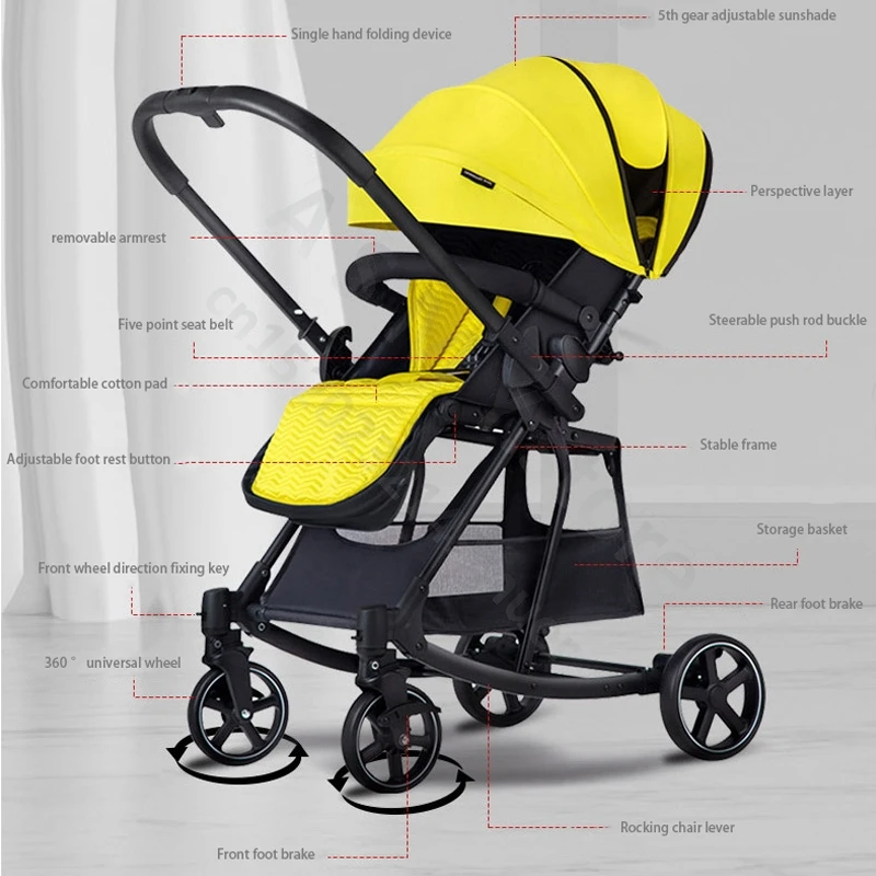 Baby stroller / can sit and lie down two-way lightweight stroller can be folded / shopping cart / 0-3 years old baby stroller