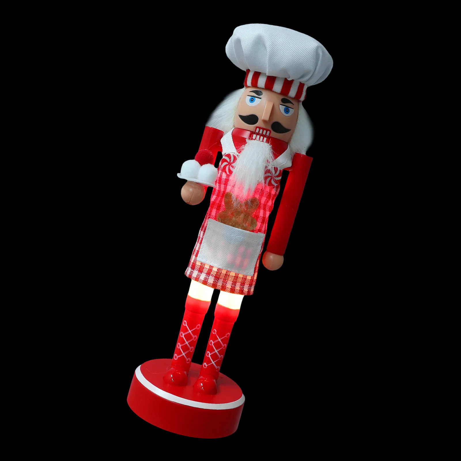 

1Set Lighted Christmas Nutcracker Soldier Chef Ornament Candy Cane Hat Xmas Tabletop Holiday Centerpiece Nutcracker Soldiers