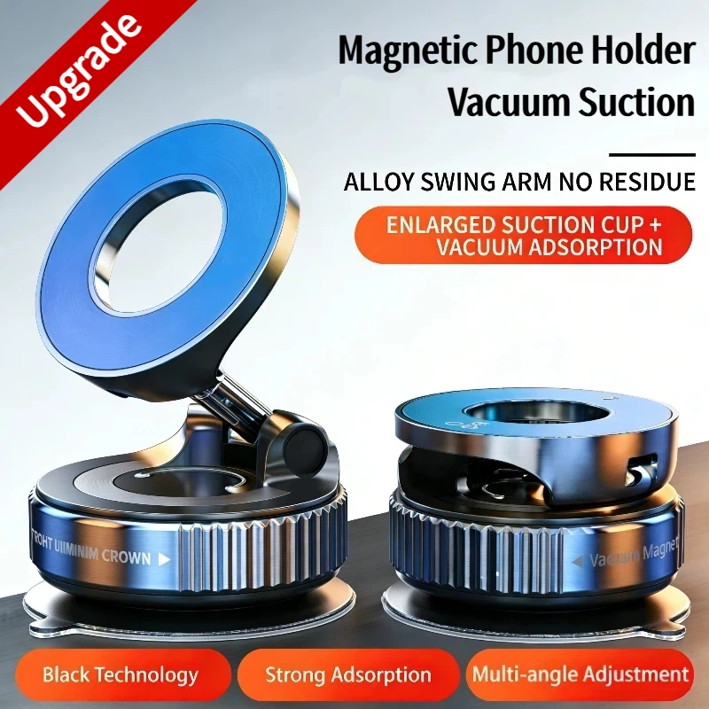 

Strong Magnetic Phone Holder Foldable 360° Vacuum Car Mount for iPhone Samsung Android Live Video Recording Dashboard Accessory