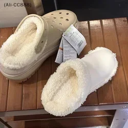 〔CC〕|Soft Plush Winter Warm Shoe Cover Fur Insoles .Removable Cotton Sleeve Shoes Liners for Crocs Replacement Accessories