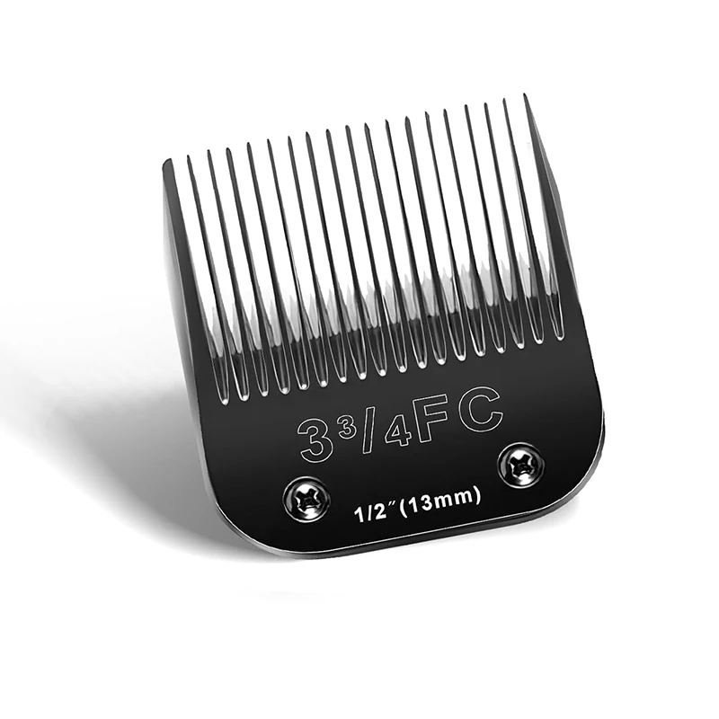 شفرة قص بديلة للحيوانات الأليفة قابلة للفصل من التيتانيوم الأسود لمعظم ماكينة قص سلسلة Andis وOster A5 وWahl KM10 4FC و5FC و7FC #4