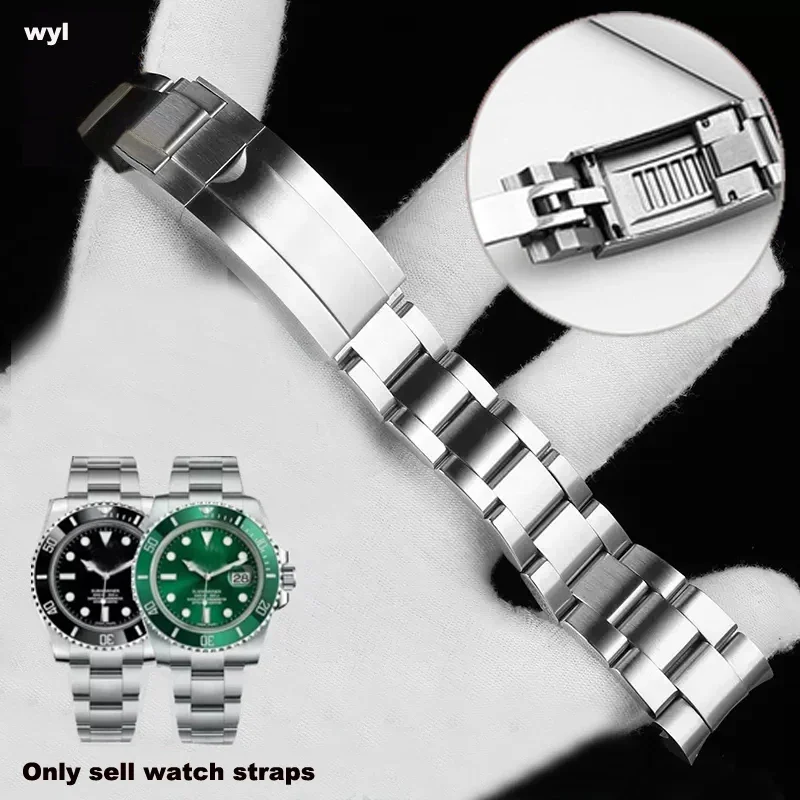 

Watch Bracelet For Rolex SUBMARINER DAYTONA SUP GMT Men Fine-Tuning Pull Button Clasp Stainless Steel Watch Chain 20mm 21mm