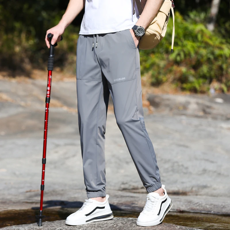 Fashion Summer Sports Pants Men's Waterproof Quick-Drying Thin Breathable Stretch Outdoor Leisure Climbing Pants