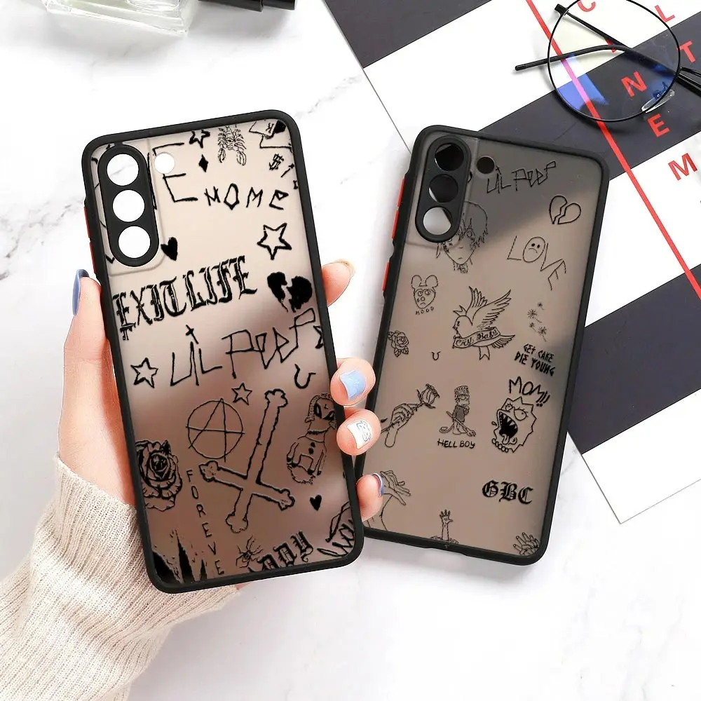 Rapper Lil Peep Singer Hell Boy Matte Clear Coque For Samsung S23 5G Case Galaxy S20 FE S21 S22 Ultra S10 Lite S8 S9 Plus Covers