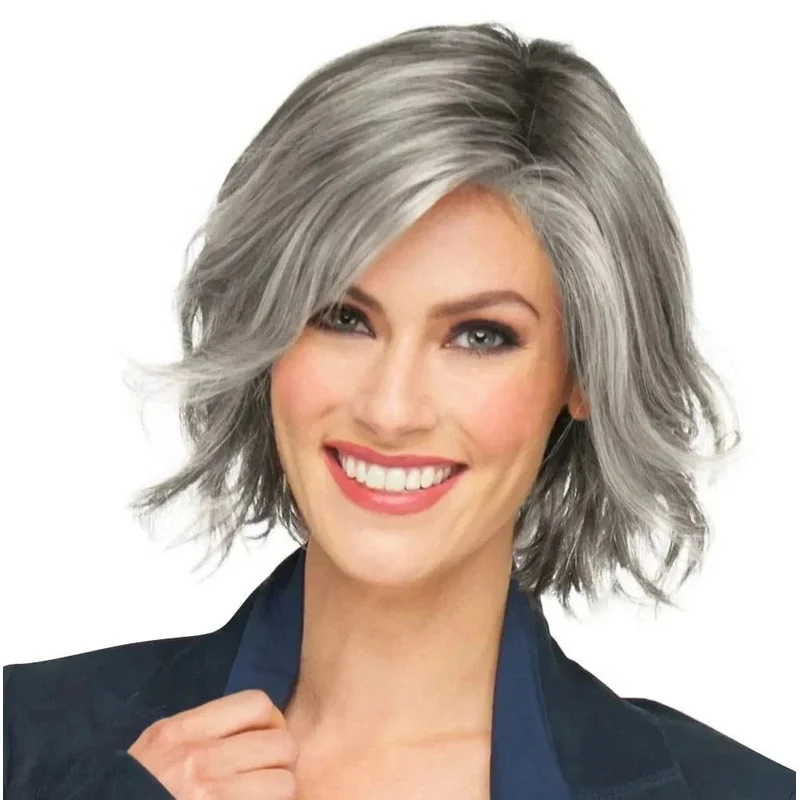 

Hair New Fashion Women's Long Natural Gray Silver Wigs 12 In