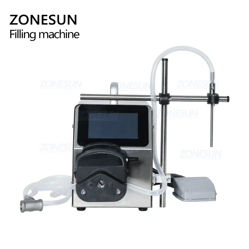 ZONESUN Semi Automatic Digital Liquid Juice Essential Oil Quantitative Filling Machine Peristaltic Pump Small Vial Filler
