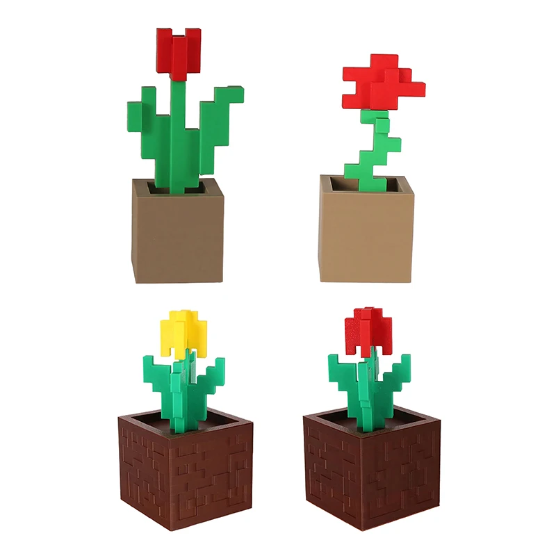 جديد ثلاثية الأبعاد مطبوعة الساحرة بكسل ارتفع بكسل الفن تصميم ديكور المنزل عطلة هدية العنصر الرجعية الجمالية كرافت بكسل روز Staue