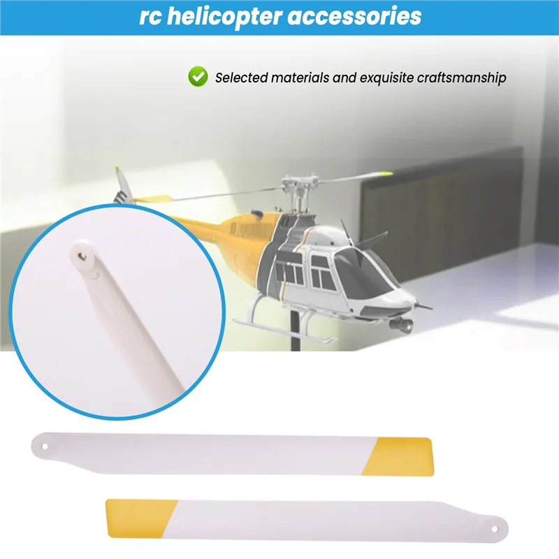ABKQ-3Pair RC helicóptero de juguete actualización C138 juego de alas de Rotor para RC ERA C138 Bell 206 1:33 piezas de helicóptero de juguete RC amarillo blanco