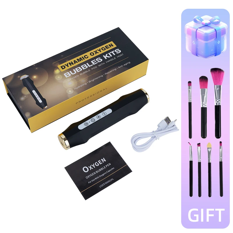 

Skin care Home Oxygen Bubble Machine Serum Set Skincare Firming Whitening Cleansing Anti-Aging Portable Beauty Meter lesen beaut