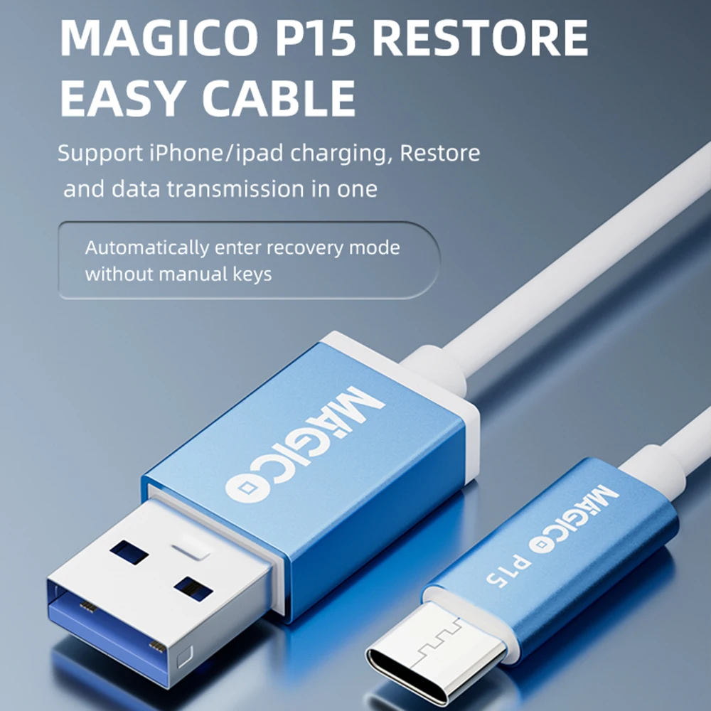 Magico Restore kabel DFU mudah pemulihan, untuk iPhone 6-15pro Max iPad Mode pemulihan otomatis jalur Data tanpa alat operasi yang rumit